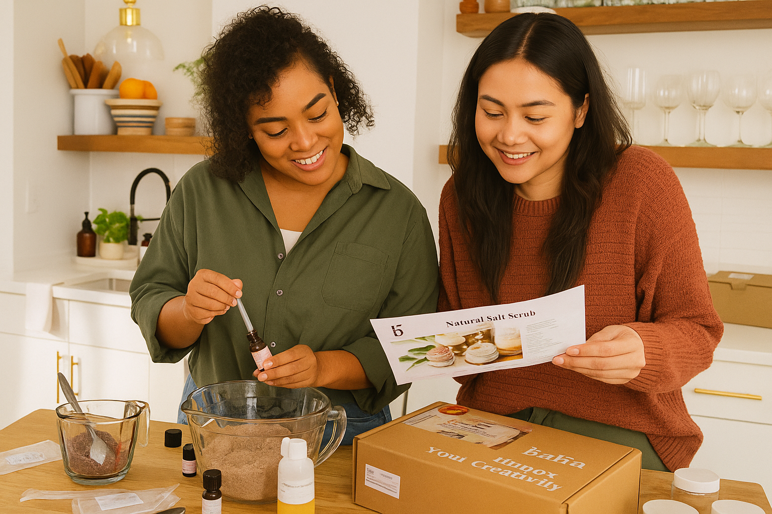 People crafting cosmetics